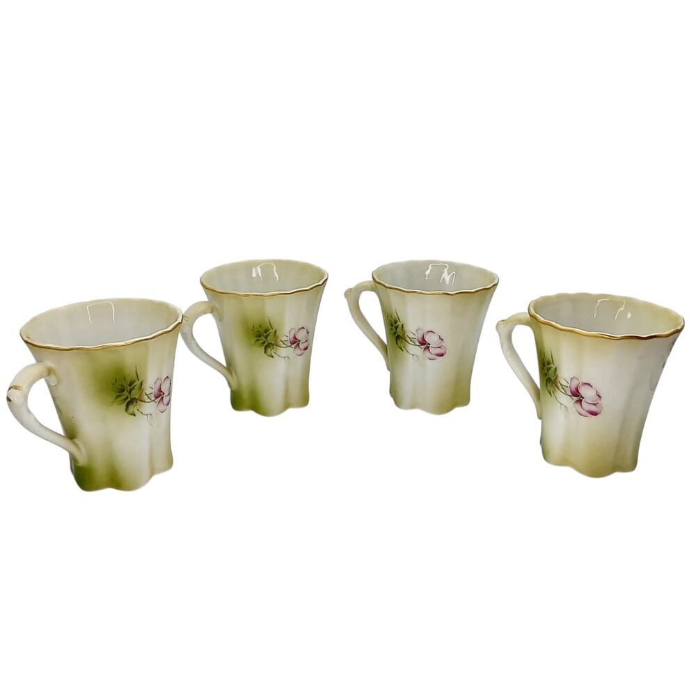Vintage Nippon Japanese Hand Painted Dogwood 5 PC Chocolate Pot Tea Set Gold Glt - Picture 11 of 14